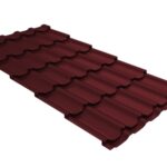 Металлочерепица "Квинта плюс" ("Kvinta plus") 0,5 PurLite Matt RAL 3005 красное вино